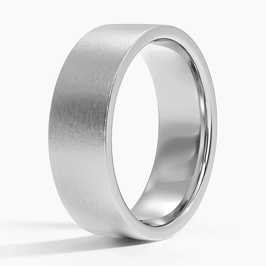 Equinox 7mm Wedding Band in 18K White Gold – Elegant & Timeless Ring